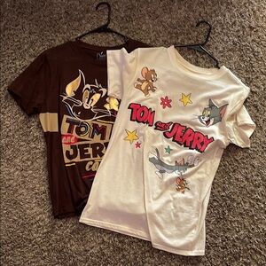 Tom and Jerry' T-Shirt Set - Brown and Cream